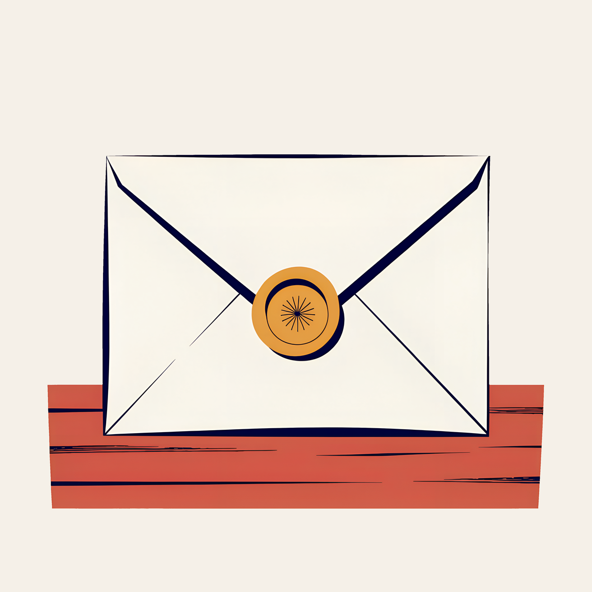A sealed envelope with a wax seal