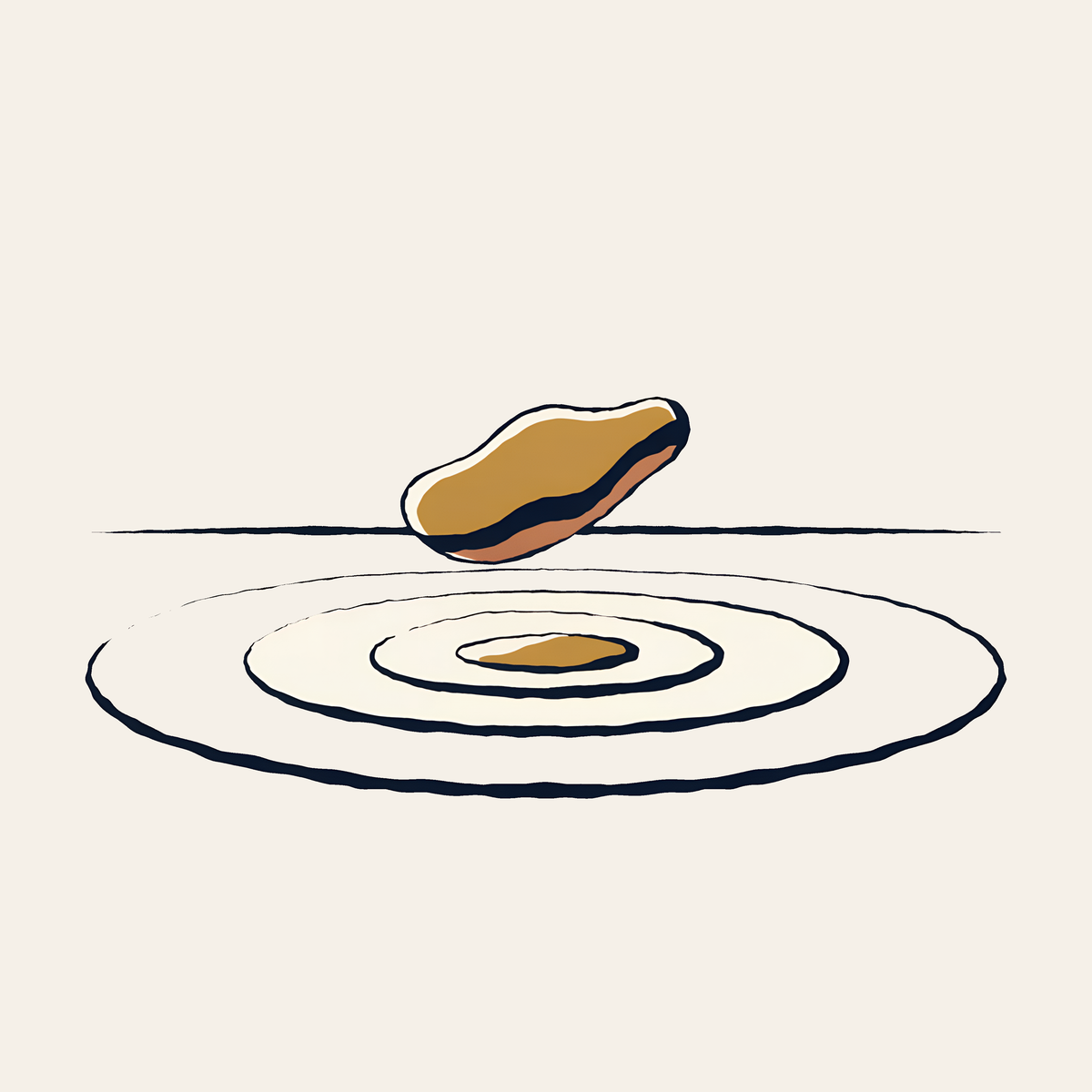 A skipping stone sending out ripples